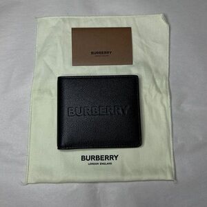 Burberry Black Embossed Leather Wallet